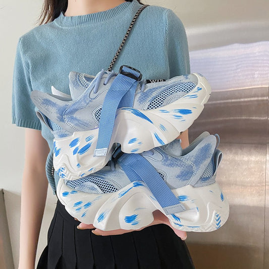 Breathable Rub Color Daddy Shoes Lady