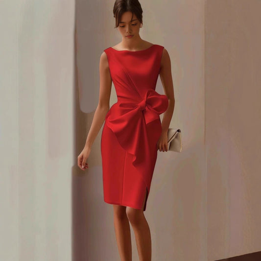 Bow-knot Fashion Sleeveless Midi Dress