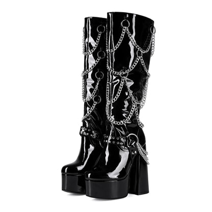 Extra-thick High Heel Plus-size Thigh-high Boots For Women