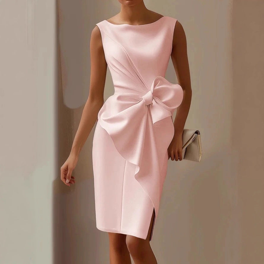 Bow-knot Fashion Sleeveless Midi Dress