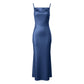 Fashionable Shoulder Straps Slim-fit Sexy Backless Lace-up Long Dress Robe