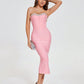 Female Strapless Diamond Studded Crystal Elastic Bandage Dress