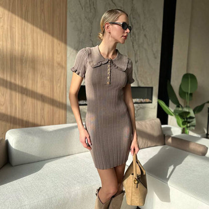 Women's Short-Sleeve Knitted Fashionable Casual Dress
