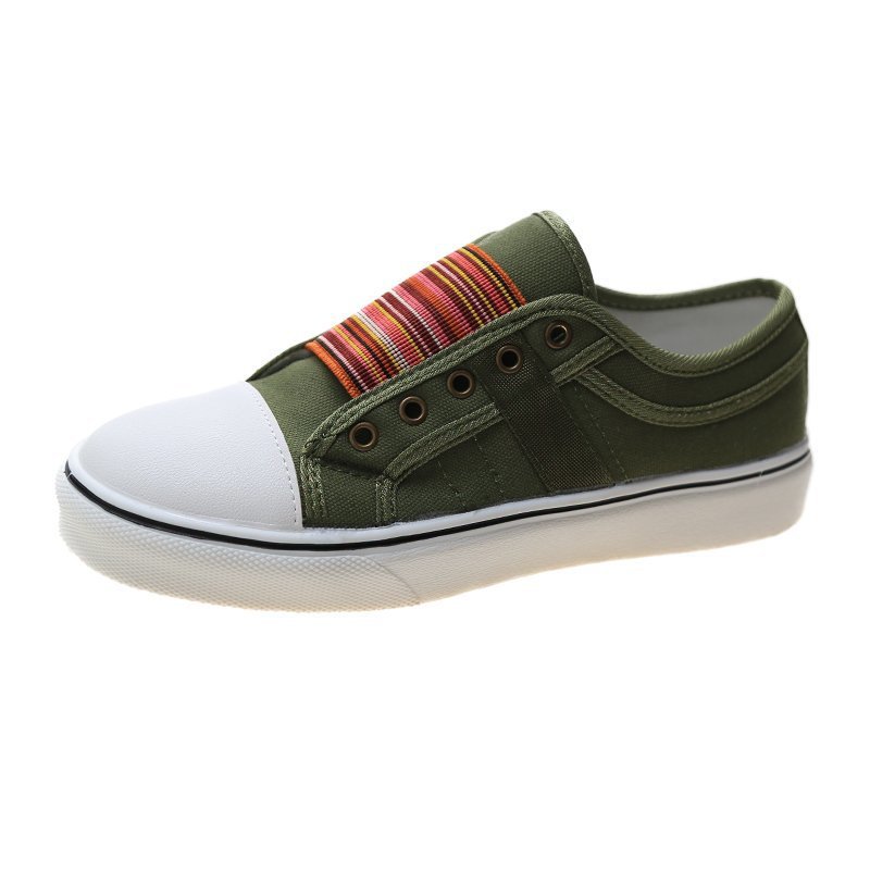 Women's Retro Zipper Fashion Patchwork Canvas Shoes