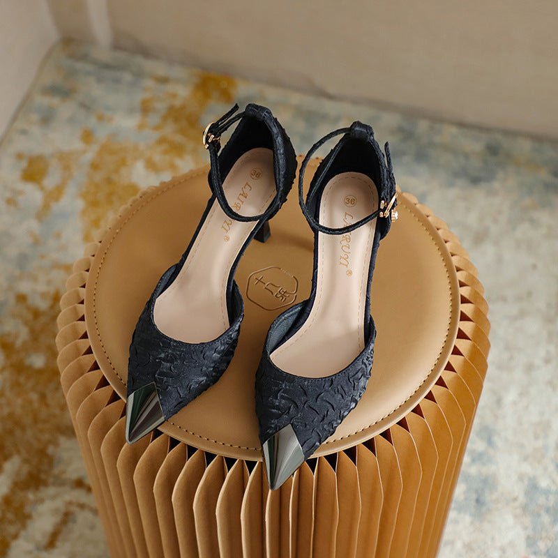 Women's Versatile Satin Anti-Collision High Heels