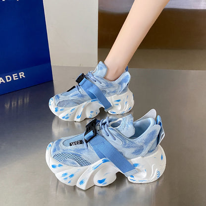 Breathable Rub Color Daddy Shoes Lady