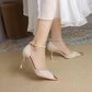 Women's Versatile Satin Anti-Collision High Heels