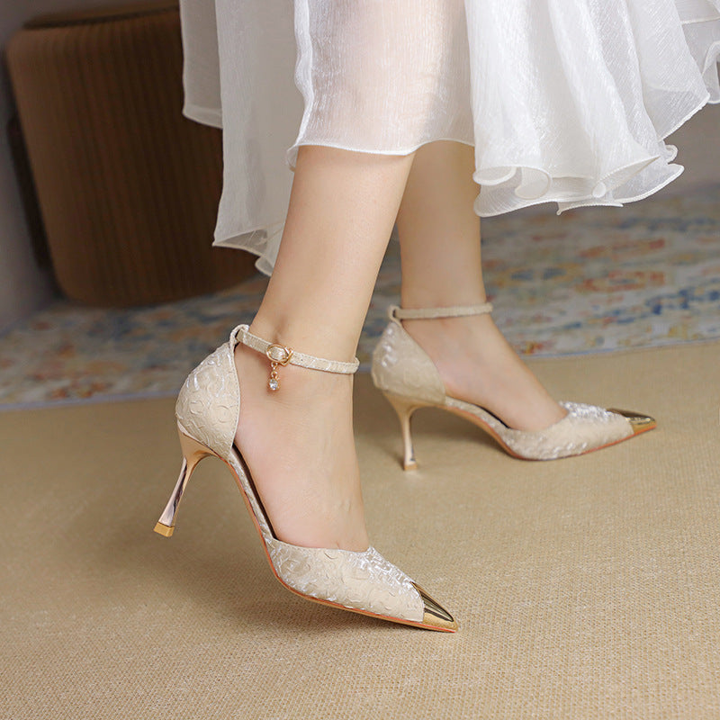 Women's Versatile Satin Anti-Collision High Heels