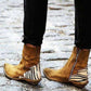 Pointed-toe Chunky Low-heel Side-zip Ankle Boots For Women