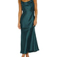 Fashionable Shoulder Straps Slim-fit Sexy Backless Lace-up Long Dress Robe