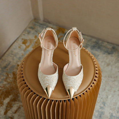 Women's Versatile Satin Anti-Collision High Heels