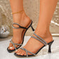 Women's Fashion Rhinestone Chain High-Heel Sandals