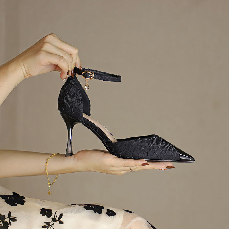 Women's Versatile Satin Anti-Collision High Heels