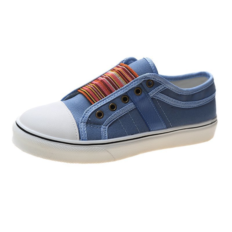 Women's Retro Zipper Fashion Patchwork Canvas Shoes