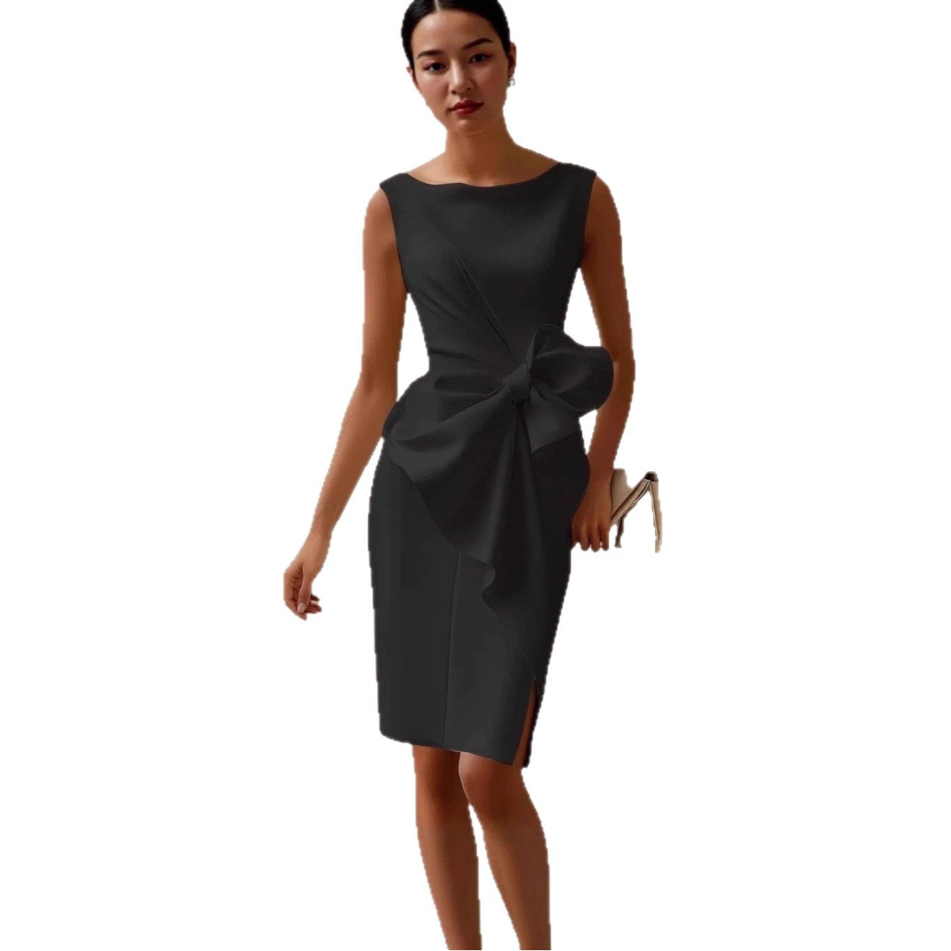 Bow-knot Fashion Sleeveless Midi Dress