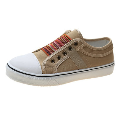 Women's Retro Zipper Fashion Patchwork Canvas Shoes