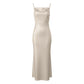 Fashionable Shoulder Straps Slim-fit Sexy Backless Lace-up Long Dress Robe