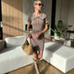 Women's Short-Sleeve Knitted Fashionable Casual Dress
